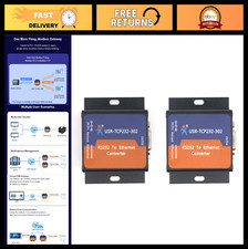 Compact RS232 to TCP IP Converter, Serial to Ethernet Server, DHCP/DNS Support picture