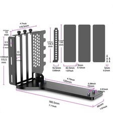 PCIe 4.0 GPU Vertical Mount Bracket Kit with 200mm PCIe 3.0 x16 Riser Cable picture