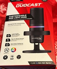 HyperX DuoCast USB Wired Condenser Mic RGB Tap-to-Mute Shock Mount Black picture