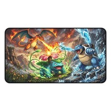 Charizard Blastoise Venusaur Battle Desk Mat, Final Evolutions Pokemon Mouse Pad picture