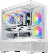 V40 Black ATX Mid Tower PC Case, 6 Pre-Installed 120Mm ARGB PWM Fans, Dual Tempe picture