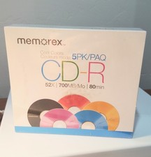 5 pack Memorex CD-R 52X 700MB 80Min 5PK PAQ Recordable NEW SEALED WITH CASES picture