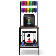 Heavy Duty Mobile 3D Printer Stand w/ Double Layer Filament Storage Rack+Wheels- picture
