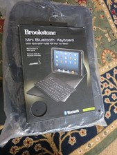 New Brookstone Mini Bluetooth Keyboard with Tech-Grip Case for iPad mini Tablet picture