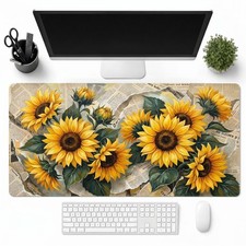 XXL Large Mouse Pad for Desk, Rustic Sunflower Gaming Desk Mat picture