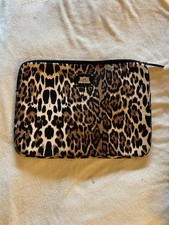 JUICY COUTURE TAN ANIMAL CHEETAH LEOPARD CAT PRINT ZIP LAPTOP CASE COLLEGE picture