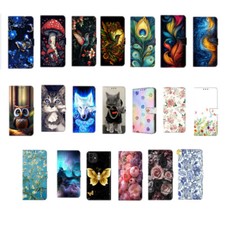 Bird Wolf Cat Flower Card Wallet Cover Case For Note 20 10 9 8 J3 A16 A15 J5 picture