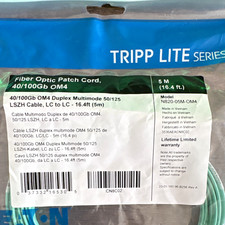 Tripp Lite OM4 Duplex Multimode Fiber Patch Cable LC-LC 5m Aqua N820-05M-OM4 picture