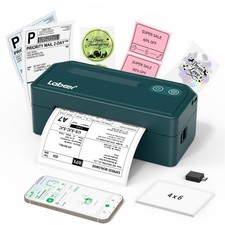 Wireless Bluetooth Thermal Shipping Label Printer - 4x6 Label Maker, Green picture
