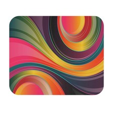 Colorful Abstract Swirl Mouse Pad | Rectangular Desk Mat picture