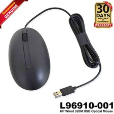 Lot 100 HP 320M HSA-C001M 2-Button 1200 DPI USB Wired Optical Mouse L96910-001 picture