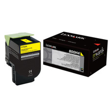 LEXMARK 800H4 Printer Yellow Toner Cartridge High Capacity High Yield 80C0H40 picture