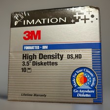 Sealed Imation 3M Formatted IBM High Density DS, HD 3.5” Floppy Disks 10 Pack picture