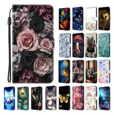 Bird Wolf Cat Flower Wallet Cover Case For Motorola G37 G57 G04 G15 Edge 70 60 picture