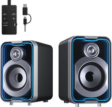 2.0 USB Bluetooth Computer Speakers – 10W with LED Light Modes & Control Pod picture