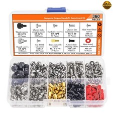 Computer Screws Kit PC Case Motherboard Standoffs Hard Drive SSD PSU Fan 360 PCS picture