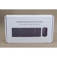 NEW Foldable Bluetooth Keyboard and Mouse Combo Wireless Portable Set Black picture