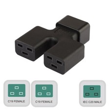 IEC 320 C20 Male to Dual 2*C19 Female Power Adapter,16A 250V UPS PDU  Adapter picture