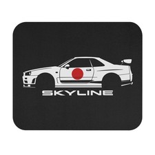 Skyline R34 GTR Red Sun JDM Graphic Mouse Pad – Japanese Sports Car Desk Mat picture
