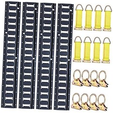 4ft E Track Tie-Down Rail Kit for Garages, Vans, Trailers, 10ft-20pcs Silver picture