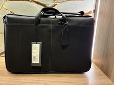 Kenneth Cole REACTION Come Bag Soon Messenger Laptop NWT 528775 Black Leather picture