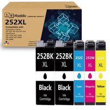 5 Pack 252XL T252XL Ink Cartridges for Epson WorkForce WF-3620 WF-3640 WF-7110 picture