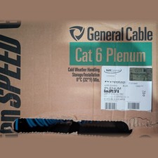 General Cable GenSPEED 6 Cat6 Plenum CMP 1000ft Blue 23AWG Solid Copper NEW picture