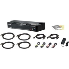 ATEN 2-Port 4K DisplayPort Dual Display Mini-Matrix Boundless KVM Switch picture