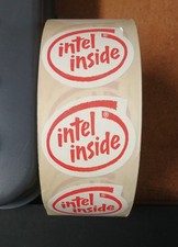 5pcs Red Vintage Old School large Intel Inside stickers oval 1  3/4