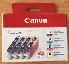 NEW SEALED Canon ChromaLife 100 CLI-8 Ink 4 Pack Black Cyan Magenta Yellow picture