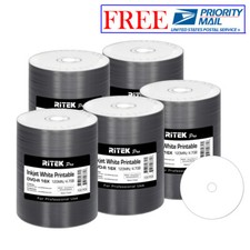 500 Pack Ritek Pro DVD-R 16X 4.7GB White Inkjet Hub Printable Blank Media Disc picture