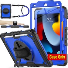 Tablet Case for iPad 10.2'' 9th/8th/7th Gen, Shockproof, Stand, Blue+Black picture