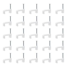 200pcs 12mm Flat Cable Wire Clips Cable Staples Cord Holder Wire Management Whit picture