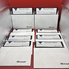 Vtg Microsoft Works 5.25” Floppy Disk Lot IBM PC DOS Software Untested picture