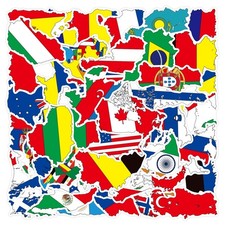 FMOST 100 Pcs World Flag Stickers for Water Bottle, Waterproof Country Flag Stic picture