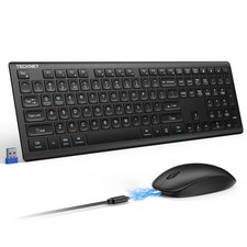 2.4G Rechargeable UltraSlim Wireless Keyboard Mouse Combo For PC Computer picture