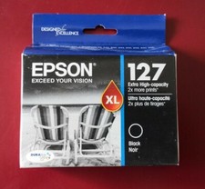 02-2022 NIB GENUINE Epson Ink 127 T1271 BLACK workforce 545 630 645 NX530 NX625 picture