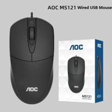 AOC MS121 WIRED USB OPTICAL MOUSE 1200DPI Ambidextrous USB Mouse- Black picture