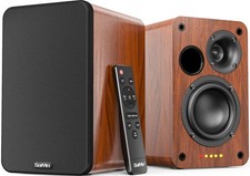 Saiyin Powered Bluetooth Bookshelf Speakers 3.5 Inch Woofer picture