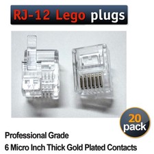 RJ12 6P6C Modular Plugs with RIGHT Latch Offset Tab for Lego NXT EV3 (20 pack) picture