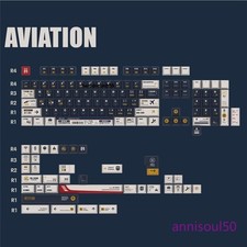 Aviation Theme Keycap 140 Keys Navy White Dye-sub PBT for Cherry MX Keyboard picture