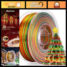 Silk PLA 3D Printer Filament - Gold, Red, Green for Christmas - 1kg High-Quality picture