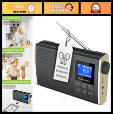 4-in-1 Bluetooth Transmitter & FM Radio, Streaming to Earbuds/Stereo, MP3 Player picture