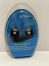 Dynex™ 6' VGA PC Monitor REPLACEMENT Cable DX-C102111 New IE881 HDDB15 male-male picture