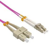 1.5m LC/UPC SC/UPC OM4 Multimode Duplex Erika Violet Fiber Optic Patch Cable picture