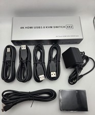 4K HDMI USB3.0 KVM Switch 4X2 Dual HDMI EDID Lock picture