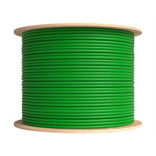 Cat6A Green UTP 1000ft Solid Copper Ethernet Cable 23AWG 10Gbps High-Speed Wire picture