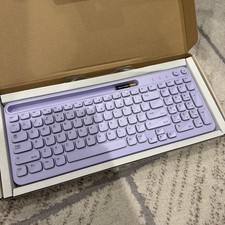 North Full Size Wireless Keyboard Built-in Phone/Tablet Stand - Lavender QWERTY picture