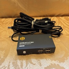 GREATHTEK KVM Switch HDMI Dual Monitor Extended Display 4 Port,USB2.0, Hotkey Sw picture