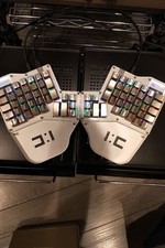 ErgoDox Mechanical Keyboard Infinity Silver JP Cherry Blue Switches JUNK picture